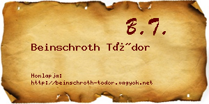 Beinschroth Tódor névjegykártya
